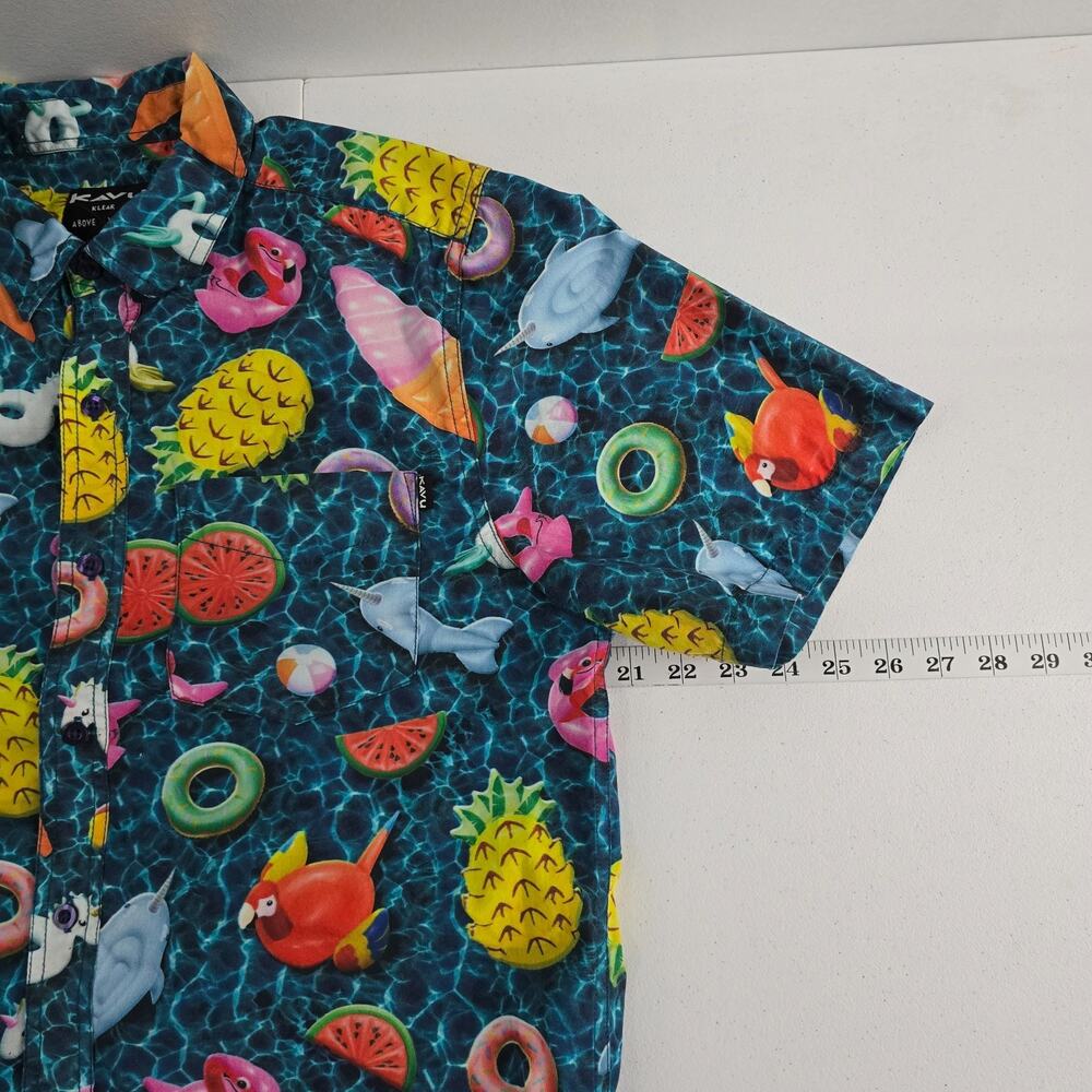 AVU Men’s Button-Up Shirt Small – Short Sleeve Summer Print Hawaiian Aloha Party - Picture 4 of 8